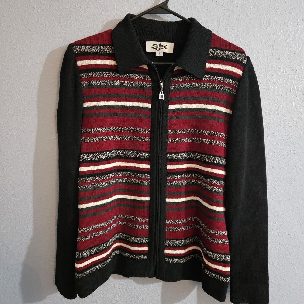 SJK St John Knits Zippered Sweater Women's Size 8